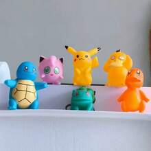 pokemon 6pcs Cute Adorable Pokemon Plush Toys, Suitable For Pokemon Fans Collection, Detailed Pikachu Figurines, Great For Decorating Desks And Adding Fun To Life