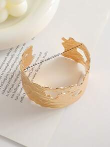 1 chiếc vòng tay kim loại hình chữ thập mở phong cách Châu Âu tối giản thời trang dành cho nữ, đa năng hàng ngày (Kích thước mở có thể điều chỉnh theo cánh tay) - Bạc - Xem 5