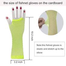 Fishnet Fingerless Gloves Mesh Arm Sleeves Fish Net Arm Sleeves EMO Gloves For Women In Theme Party Scene Accessories{"Size_name":"Long","Color_name":"#07-Yellow-Green(Long)"} - 多色19 - 查看 6