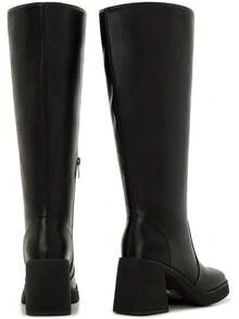 Wide Calf Plus Size Women's 70s Gogo Tall Knee High Square Toe Chunky Heel Retro Fashion Vintage Boots - 紫色專利 - 查看 11