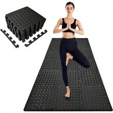 3x6 Feet Interlocking Foam Floor Mats 18Pack 0.47"(12mm Thick Gym Mats For Home Workouts Exercise And Play Puzzle Tiles For Home Gym Yoga Area.