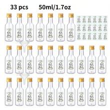 3.5oz 25ml-50ml Mini Wedding Liquor Bottles, Beverage Dispensing Bottles, Plastic Reusable Empty Bottles With Gold, Black, Silver Screw Caps, Labeled "Take A Shot We Tied The Knot", Suitable For Wedding Receptions, Restaurants, Parties, Graduation Ceremonies And Other Occasions - Transparent a - View 12