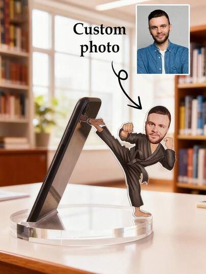 1 pieza Soporte personalizado de madera para teléfono móvil, Soporte de teléfono de madera maciza personalizado con nombre, Soporte creativo y perezoso de madera para teléfono móvil con diseño de cachorro, Soporte universal de escritorio para teléfono móvil, Regalo para el Día de San Valentín, Cumpleaños, Aniversarios, Parejas, Hombres, Novio, Fiesta, Día de la Madre, Día del Padre, Regalo para ella/él, Regalo para mamá/papá, Regalo para el mejor amigo