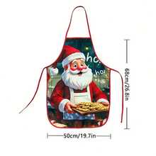 1 buc Șorț de Crăciun din poliester, design Moș Crăciun și om de zăpadă - Șorț decor pentru casă de sărbători, Șorț pentru adulți bucătar-șer, frizer, decor pentru petrecere de bar, articole de bucătărie, decor pentru atmosferă de Crăciun - Multicolor - Vizualizare 12