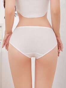 FINETOO 6条装纯色蝴蝶结装饰舒适透气女士内裤，女士基础款内衣 - 彩色 - 查看 5