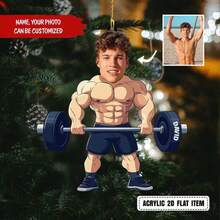 Personalized Photo Athlete Christmas Ornament, Custom Name Acrylic Ornament, Photo Athlete 2D Flat Ornament, Photo Athlete Gift,Christmas Gift Supplies - Multicolor - View 1