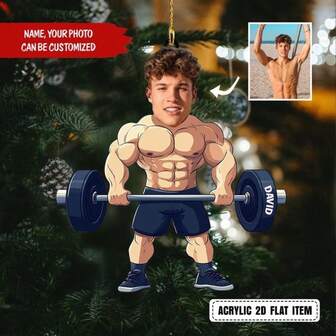 Personalized Photo Athlete Christmas Ornament, Custom Name Acrylic Ornament, Photo Athlete 2D Flat Ornament, Photo Athlete Gift,Christmas Gift Supplies