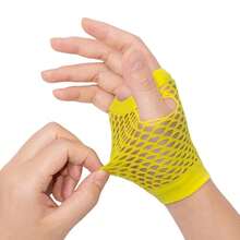 Fishnet Fingerless Gloves Mesh Arm Sleeves Fish Net Arm Sleeves EMO Gloves For Women In Theme Party Scene Accessories{"Size_name":"Short","Color_name":"#5-BrightYellow(Short)"} - 多色15 - 查看 3