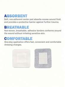 50/30/20/10 Pieces Of Adhesive Wound Dressings/Wound Dressings/Gauze Pads With Breathable Edge, Latex Bandage/Adhesive Wound Dressings