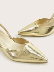 2024 Women's New Stylish And Elegant Backstrap Niche Flats (Asymmetrical Cut Uppers) - Gold - View 4