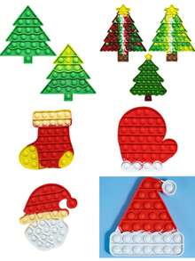 1/2/6/8pcs Christmas Sensory Fidget Toy Set, Suitable For Children, Girls, Boys, Christmas Party Gifts, Christmas Candy Bags, Stress Relief