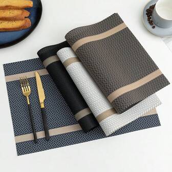4/6/8pcs Luxury Nordic Style Square Placemats - Dining Table Mats, Coffee Table Pads, Home Tableware Mats - Home Decor Coasters