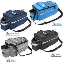 Lixada - Bolsa térmica para maletero con aislamiento para artículos calientes o fríos, para almacenamiento trasero de bicicleta, bolsa reflectante para bicicleta MTB (negro) - azul - Ver 3