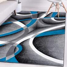 1pc Modern Geometric Area Rug, Black And Red Fashionable Home Decor Carpet, Abstract Art Pattern Floor Mat, Living Room Bedroom Rug, Entryway Doormat Christmas Decor Kitchen Rug