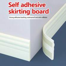 1 rolo de rodapé autoadesivo 1M, rodapé macio removível, borda de parede decorativa, ferramenta de decoração DIY fácil para casa, cortável livremente, pode comprar vários para conectar para um comprimento maior