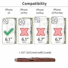Estuche para tarjetas para 14 con placa de metal integrada para montaje magnético y 2 bolsillos: Cartera de cuero sintético premium Exec M2 (14, Marrón) - Multicolor5 - View 3