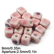 5pcs 9mm Ceramic Glazed Square Beads Bracelet Spacer Earrings DIY Jewelry Making Accessories