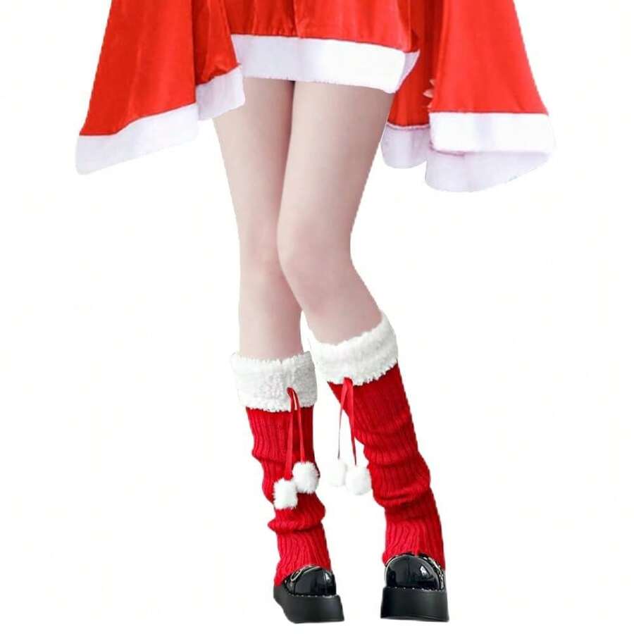 Lebaley Kawaii Leg Warmers For Girls Women - Japanese Lolita Leg Warmers Y2K Harajuku Leg Cover Stockings Kawaii Knit Socks{"Color_name":"Bow4"} - 多色16 - 查看 1