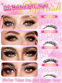 160片/154片蓬松D型卷翘8-16mm混合长度狐狸眼假睫毛，单簇狐狸眼左右眼单簇假睫毛，可成对使用，80D DIY簇状假睫毛，超浓密自然，防水可重复使用，适合初学者、日常生活、派对、旅行、音乐节等场合。 - 黑色 - 查看 5