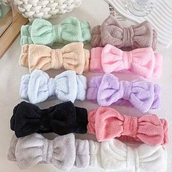1 Face Wash Headband/2 Face Wash Wristbands/3 Sets Of Spa Headbands, Makeup Headbands, Face Wash Headbands, Skin Care Headbands, Bows, Bubbles, Spa Headbands, Wristbands, Sets Of Hair Accessories For Women And Girls Hair Accessories