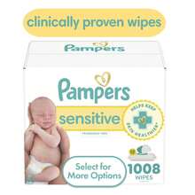 Pampers Sensitive Baby Wipes Unscented, 12 Pack, 1008 Total Count (Select For More Options)
