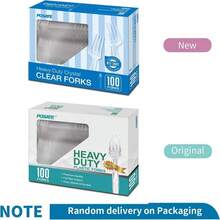 POSATE Heavy Duty Plastic Forks, Clear Disposable, Pack Of 60 - ColorB - View 7