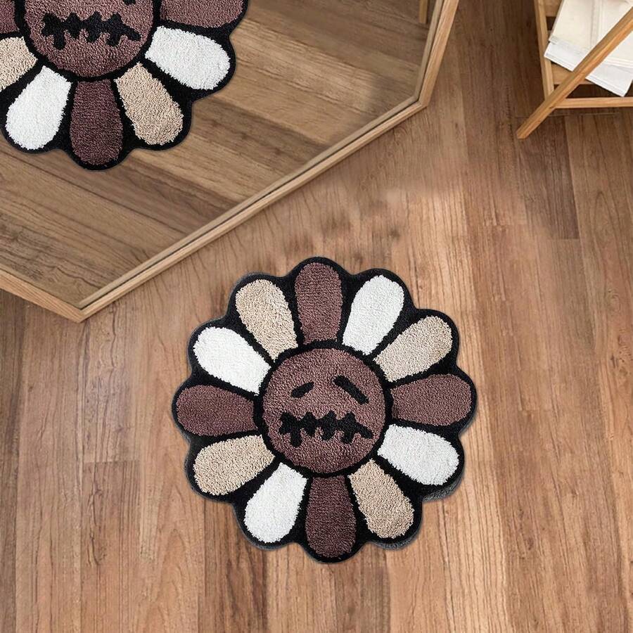 Halloween Cool Bathroom Rugs Happy Face Rug Gothic Skull Bath Rug Aesthetic Fun Rugs For Bathroom Non Slip Bath Mats 2FT Soft Tufted Water Absorbent Shower Mat,23026322 - Mocha Brown - View 1