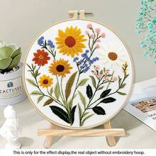 Countryside Floral Series Cross Stitch Embroidery DIY Kit, Beginner Friendly Home Decor Handcraft Material Pack, Living Room Bedroom Wall Art Creative Gift