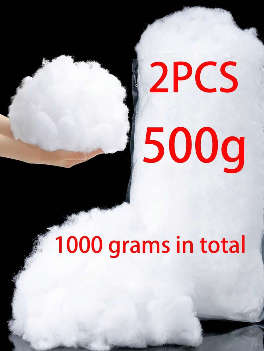1pc 100g/500g/1000g High Quality Polyester Fiber Filling, Soft & Fluffy With High Elasticity. Premium PP Cotton, Silk-Like Fiber, DIY Filling Material, White Polyester Fiber Filling, Large Capacity, Soft & Fluffy, Highly Elastic Pillow Material, Premium Polyester Fiber Filling, Suitable For Pillows - Multicolor - View 1