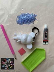 A Set Of Hand-Drilled Bears Composed Of 6pcs Accessories. Creative DIY Drill Bear, Made By Yourself, A Variety Of Colors Are Optional, And Can Also Be Used To Decorate Bags, Mobile Phone Chains And Various Key Chain Pendants, And Can Also Be Used As Christmas Stocking Stuffing Gifts - Multicolor - View 29