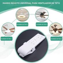 Kit de controle remoto universal para ventilador de teto e luz DC 40W, função de temporizador de 6 velocidades - Preto - Visão 2