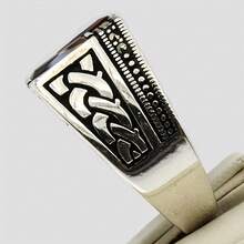 Vintage-Style Men's Ring With Synthetic - Rectangular Cut, High-Quality Stainless Steel Band, Comfortable & Durable For Daily Wear - Nhẫn vuông màu đỏ - Xem 6