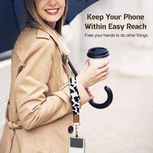 Phone Lanyard cordn de telfono Unisex adulto - 150cm/40cm + Blanco y negro - Ver 6