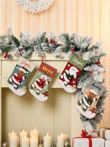 1 Custom Christmas Ornament, Personalized Cartoon Christmas Socks, Christmas Sock Pendant, Christmas Decoration, Christmas 2025, Christmas Gift, Christmas Tree Pendant With Custom Name, Best Christmas Gift, Customized Gift, Gift, Holiday Gift, Christmas Gift Bag, Perfect For Giving Christmas To Family/Partners/Friends/Colleagues - Multicolor - View 5