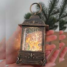 Enfeite Natalino De Mesa Luminária Com Luzes Natal Cervo - Marrom - Visão 4