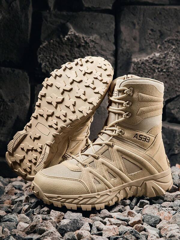 Outdoor Hiking Shoes, Camping Desert Boots, Safety Work Boots, Lightweight Durable Military Combat Boots, Comfortable High-Top Shoes, Fashion Men's New Triangle Delta Climbing Shoes, Battlefield Training Military Boots