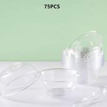 10/25 Pastry Bowls, Transparent Bowls, Salad Bowls, Kitchen Seasoning Plates, Soy Sauce Plates, Vinegar Plates, Suitable For Parties, Snacks, Food And Fruit Bowls, Used To Hold Ice Cream, Desserts, Soups, Snacks, Household Or Event Party Supplies - Multicolor - View 15