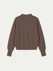 FOR BEAUTY 春秋新款纯色圆领拉链针织开衫女装，柔软韩版优雅休闲宽松慵懒风，适合外出和通勤，春季女装新年款 - 茶咖 - 查看 6