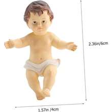 MuEco De JesS De Resina 5 Piezas Decoraciones Religiosas Multiusos Adornos Estatuilla para Celebraciones Y Hogar - como se muestrax2pcs + 6X4X2.5CMx2pcs - Ver 6