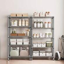 M MZG 1250 Lbs Storage Rack Metal Wire Shelving Unit,  5 Tier Chrome Heavy Duty Storage Standing Shelf Organizer For Laundry Bathroom Kitchen Pantry Closet Garage Basement Office-13.8" D X 29.5" W X 59.5" H - 銀色 - 查看 4