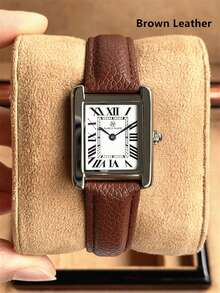 Pablo Raez 1 pieza Reloj de mujer vintage original, encantador color plateado, reloj de pulsera para mujer de marca superior, nuevo, joyería de lujo, accesorios de mujer de acero inoxidable, color plateado, no se mancha, reloj de vestir marrón, caja de acero inoxidable chapada en IPS, diseño de moda, resistente al agua 50m, pantalla de números romanos, reloj de cuarzo casual para niñas