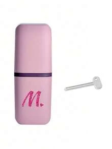 1 hộp đựng bàn chải đánh răng màu hồng kèm 26 chữ cái lấp lánh màu vàng hồng (A-Z), thích hợp để trang trí kệ, làm phụ kiện phòng tắm, hộp đựng bàn chải đánh răng du lịch ngoài trời, hộp đựng kem đánh răng, in chữ cái theo bộ, hộp đựng chống bụi, đồ dùng cần thiết khi đi du lịch, đồ dùng học tập, cắm trại nghỉ mát, đồ dùng cần thiết cho kỳ nghỉ ngắn ngày, đồ dùng cho kỳ nghỉ hè ngắn ngày - Hồng - Xem 35