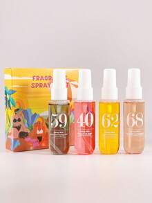 1/4 Stück x 40ml Brasilianischer Duftspray, bis zu 4 Auswahlmöglichkeiten für Innen- und Außenbereich, Raumspray mit mehrschichtiger, lang anhaltender natürlicher Frische und bezaubernden Essenzen, die elegante Vanille-Kokosnuss-Blumen-Frucht-Zitrus-Holz-Aquatik-Ozean-Düfte für Date, Party, Zusammenkunft, Urlaub, Zuhause, Hotel, Büro freisetzen, ideal als Geschenk für Familie, Verwandte und Freunde