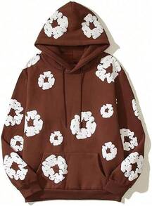 Y2K Hoodie Men's Hoodie Women's Casual Retro Large Harajuku Jacket - 咖啡 - 查看 5