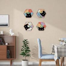 IARTTOP Black Cats Wood Sign Decor Funny Cats House Wooden Plaques Welcome Door Sign (10X11 Inch) Kitten Hanging Signs Cute Animal Welcome People Tolerated Themed Gifts Pet Shop Home Decor