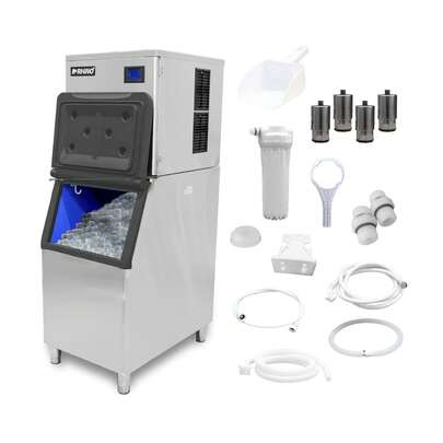 RHINO Máquina de Hielo, 200 kg/día, Acero Inoxidable, FAHIEL-200