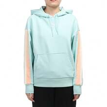 PUMA 女款跑步训练卫衣，舒适宽松休闲套头衫 534164 - 青色 - 查看 1