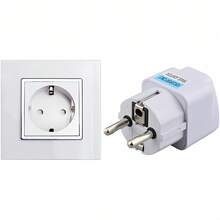 2 Pieces Set Of German, French, European Travel Power Adapters, Universal Australian, UK To EU European Plug AC 250V European Schuko E F-Type Socket (White)