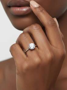 1 pieza Anillo de boda para mujer, anillo brazalete minimalista, 2,1g de plata de ley 925, moissanita de 2-3 quilates, estilo palacio bohemio, compromiso, boda, aniversario, regalo del Día de San Valentín, incluye certificado de moissanita y caja de regalo elegante