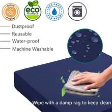 Patio Cushion Covers 24x22 Inch, Waterproof 4Pack Outdoor Cushion Covers Replacement Seat Slipcovers For Sectional Sofa, Wicker Chair, Blue,23165123 - 藍白色 - 查看 5